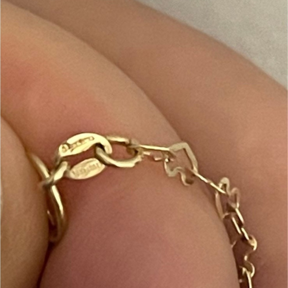 14k gold heart necklace with heart pendant attached - Picture 5 of 10